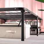 Zinus SmartBase King Size Bed frame - Bed 150x200 cm - 35 cm Height with Underbed Storage - Metal Platform Bed frame - Black 5 Year Warranty