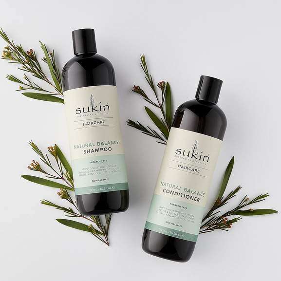Sukin Hair Conditioners 500ml: Natural Hydrating / Volumizing / Natural Balance - each with voucher (one use)