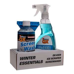 TRIPLE QX Winter Essentials Gift Pack including De-Icer, Screenwash & Scraper - with code - free click & collect
