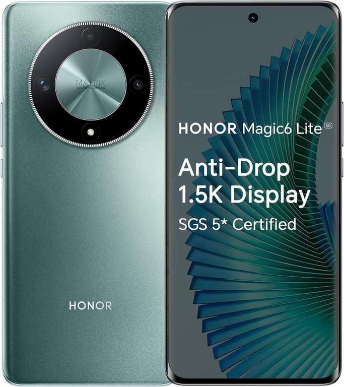 HONOR Magic6 Lite, Sim-Free, 5G Smartphone, 8GB+256GB, 120Hz Display + Free Case (£242.99 with voucher)