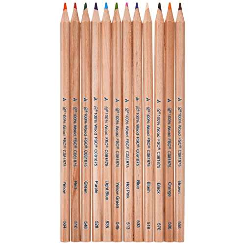 Amazon Aware FSC Certified Coloured Pencils, Pre-Sharpened, 12-Pack