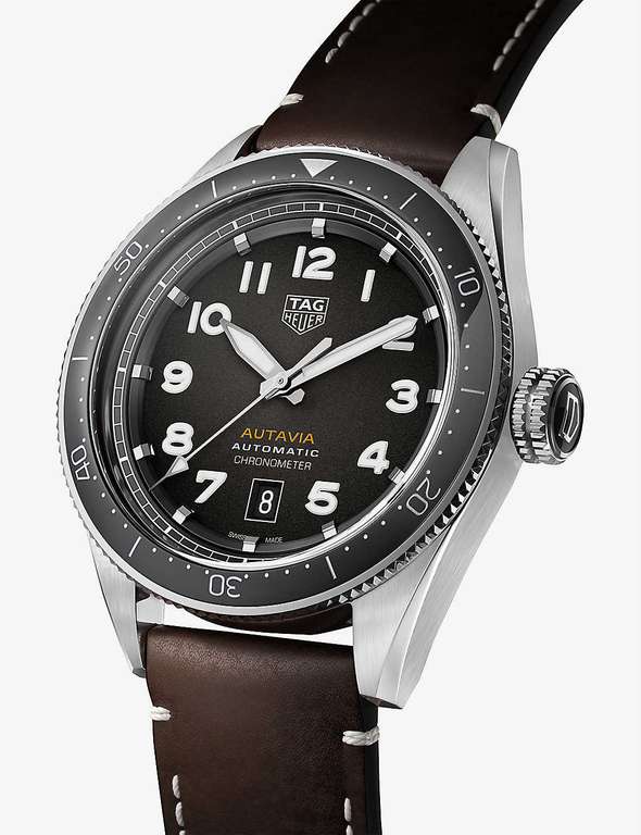 Tag Heuer Autavia WBE5114.FC8266 stainless steel and leather automatic chronometer watch £1450 + £5 delivery @ Selfridges
