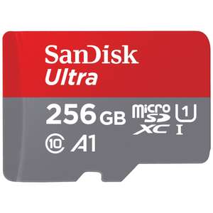 SanDisk 256GB Ultra microSDXC card + SD adapter up to 150 MB/s with A1 App Performance UHS-I Class 10 U1