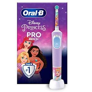 Oral-B Pro Kids Electric Toothbrush, 1 Toothbrush Head, x4 Disney Princess Stickers, 2 Modes with Kid-Friendly Sensitive Mode, 2 Pin UK Plug