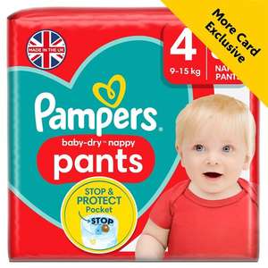 Pampers Baby-Dry Nappy Pants Size 3-8 - More Card Price