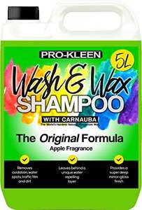 Pro-Kleen 5 Litres Carnauba Wash and Wax Shampoo (Green - Apple Fragrance)