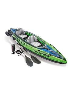 Intex K2 Challenger Kayak 2 Person Inflatable Canoe with Aluminum Oars and Hand Pump - Sold by Spreetail