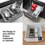 Umbra Peggy Kitchen Cupboard, Shelf and Drawer Organizer Tray - Adjustable Storage System for Food Containers, Cookware & more - Set of 2