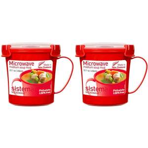 Sistema Microwave Soup Mug | 656 ml (Pack of 2)