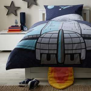 Space Shuttle Navy Reversible Duvet Cover and Pillowcase Set (Cot) Free Click and Collect £2.50 @ Dunelm