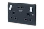 BG Electrical Nexus Metal Double Switch Socket with 3.1 A USB, Matt Black with Chrome Switches £11.49 @ Amazon