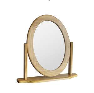 Oval Dressing Table Mirror - Pine - Click & Collect Only
