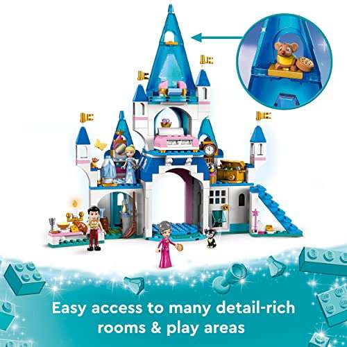 LEGO 43206 Disney Princess Cinderella and Prince Charming's Castle Doll House £51.99 @ Amazon
