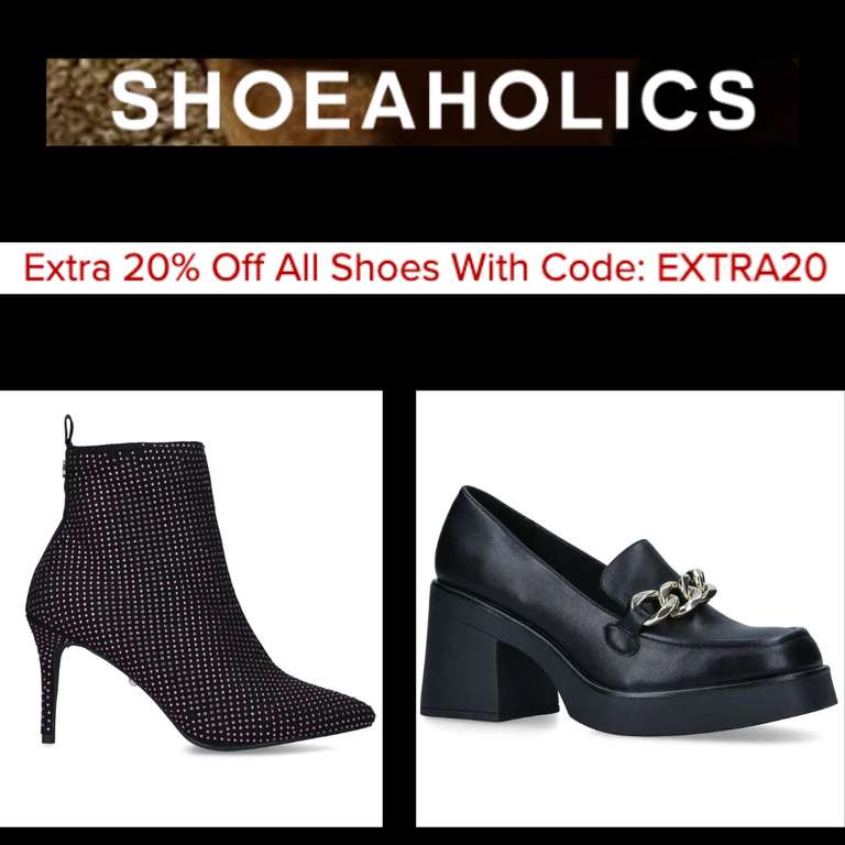 Extra 20% Off All Shoes With Discount Code - @ Shoeaholics