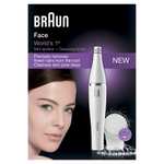 Braun FaceSpa Face Epilator, Hair Removal with Facial Cleansing Brush Head, 100% Waterproof, SE810, White