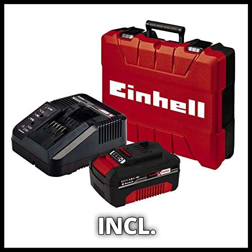 Einhell 4513949 Power X-Change 18V, 50Nm Cordless Combi Drill (Brushless) with 4.0ah Battery, Fast Charger and Bag - £82.46 @ Amazon