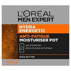 L'Oréal Men Expert Hydra Energetic Intensive 24hr Hydration Daily Moisturiser Face Cream Men 50ml - £3.81 - £4.27 with subscribe & save