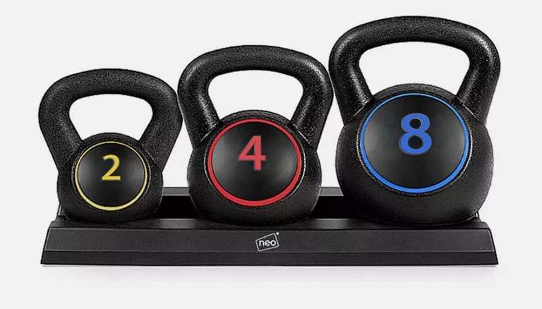 Neo 3PC Kettlebell Set Weights Sets Exercise Home Gym Rack Stand 2 4 8 neo-3pc-kettlebell-set-weights-sets-exercise-home-gym-rack-stand-2-4-8