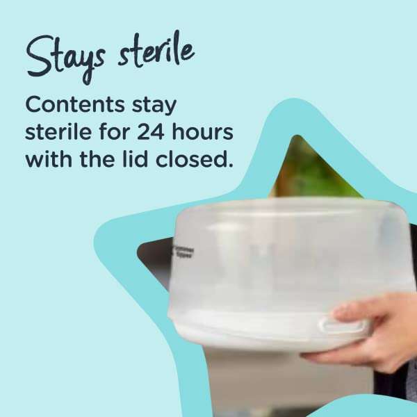 Tommee Tippee Steriliser, Microwave Steam Steriliser for Baby Bottles, 4-Minute Sterilisation Cycle (Pack of 1): £16.59 @ Amazon