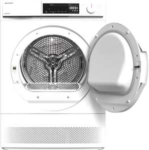 Sharp, KD-NCB8S7PW9, Freestanding, Condenser Tumble Dryer, 15 programs, Sensor Drying, 8 kg, White - £194.47 @ Amazon