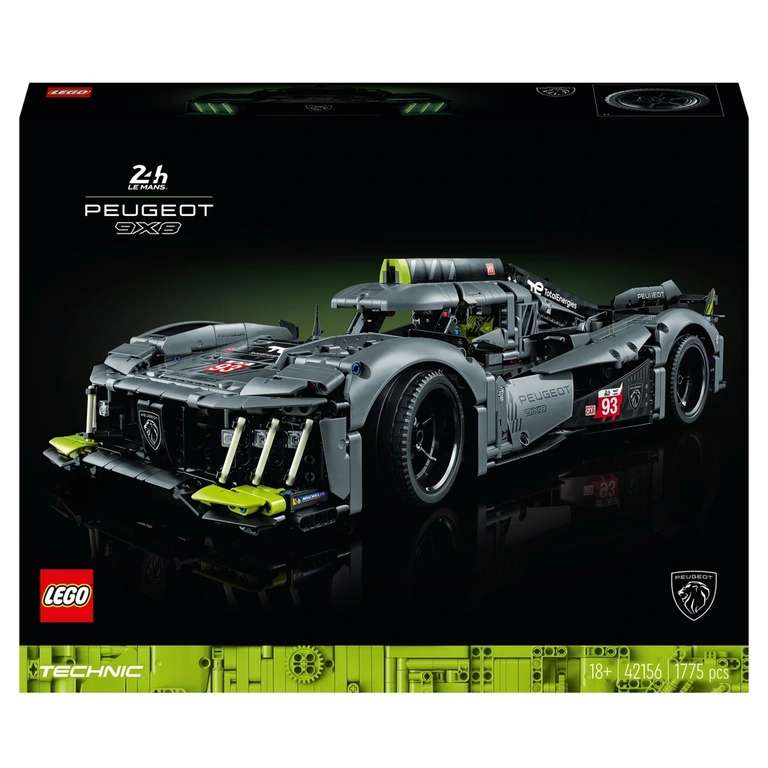 LEGO Technic 42156 PEUGEOT 9X8 24H Le Mans Hybrid Hypercar £135.99 - Free Collection @ Very
