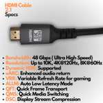 Betron Ultra HD 8K HDMI Cable 2.1, High-Speed, 3D and ARC Compatible, 2M Long - Sold By Betron UK FBA