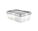 Silver Underbed Storage Boxes & Lids 32L - Pack of 3 Free C&C