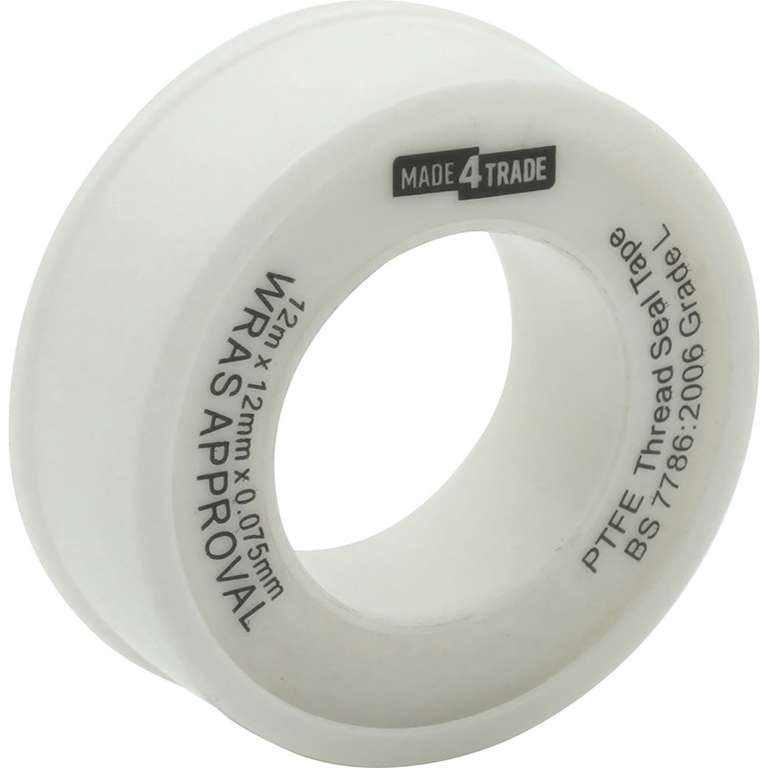 Made4Trade PTFE Tape for Water 12mm x 12m 28p Click & Collect @ Toolstation
