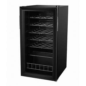 GoodHome GHFSWC25BUK Black glass effect 28 bottles Drinks cooler £148 at B&Q