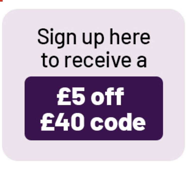 Get a £5 off £40 spend discount code when you sign up to marketing emails (New customers) at Argos