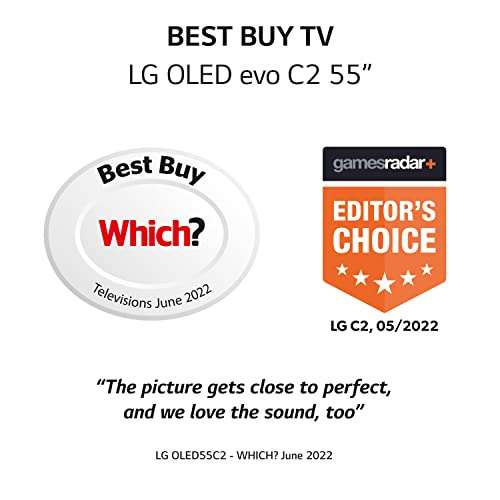 LG OLED C2 55" 4K Smart TV (OLED55C24LA) £1022.49 with voucher dispatched and sold by Crampton & Moore @ Amazon
