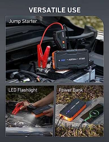 Car Jump Starter, BUTURE 1500A Peak 13800mAh Portable Car Battery Starter  (up to 7.0L Gas/5.5L Diesel Engines) Auto Battery Booster Pack with Smart