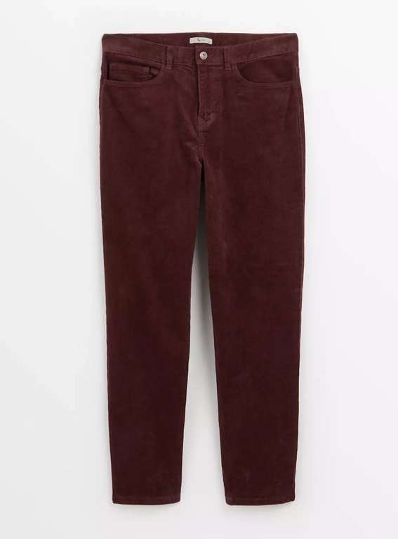 Men's Aubergine Corduroy Trousers - sizes 30-44 - free click and collect
