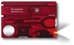 Victorinox Swiss Card Lite, Swiss Made Pocket Tool, 13 Functions, LED, Magnifier, Red Transparent