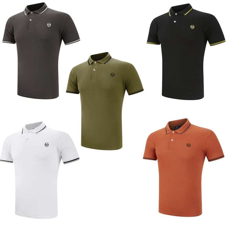 Sergio Tacchini Stripe Iconic Cotton Polo Shirt (Various Colours)