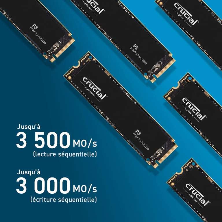 500GB - Crucial P3 PCIe Gen 3 x4 NVMe SSD - 3500MB/s - £20.99 / £16.50 with promo (cheaper with fee-free card) @ Amazon France