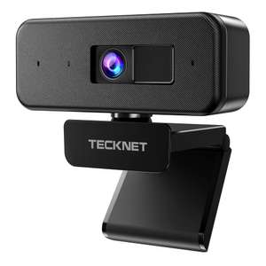 TECKNET 1080P Webcam with Microphone & Privacy Cover for Desktop, 110° View W/code