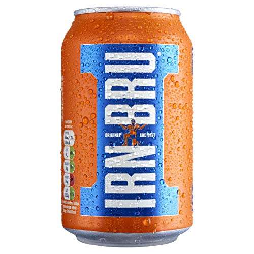 IRN-BRU Regular 24 Fizzy Drinks 330ml Multipack Cans, Regular, 330 ml (Pack of 24) £8 / £7.20 Subscribe & Save @ Amazon