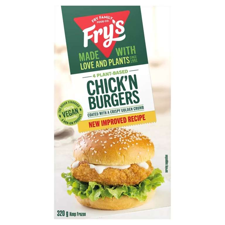 Fry's 4 Plant Based Chick'n Burgers 320g