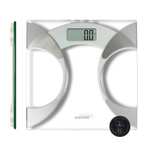 Ultra Slim Glass Analyser Bathroom Scales - Measures Weight, Body Fat, Body Water & BMI, White