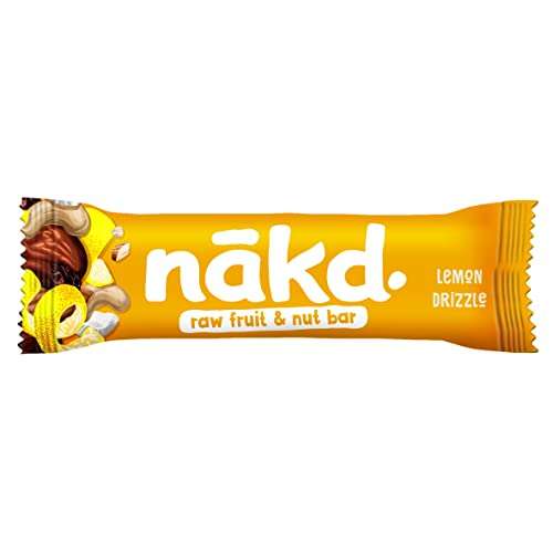 Nakd Lemon Drizzle Natural Fruit & Nut Bars - Vegan - Gluten Free 35 g (Pack of 18) £6.99 / £6.64 Subscribe & Save @ Amazon