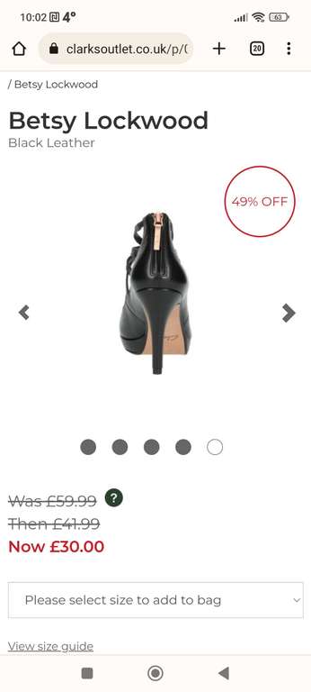 Clarks, Betsy Lockwood, Black Leather Shoes Sizes 6 / 6.5 - £30 at Clarks Outlet