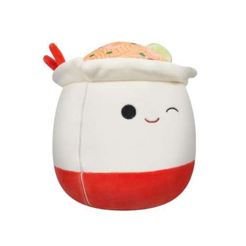 Squishmallows SQCR04126 Original 7.5-Inch Daley Takeout Noodles-Small-Sized Ultrasoft Official Plush, Black