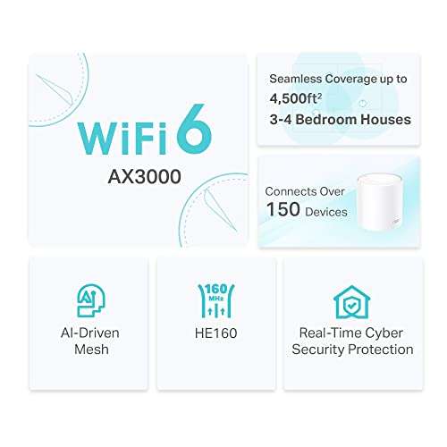 TP-Link Deco X50 AX3000 Mesh Wi-Fi 6, Dual-Band with Gigabit Ports | 2 pack £129.99 @ Amazon