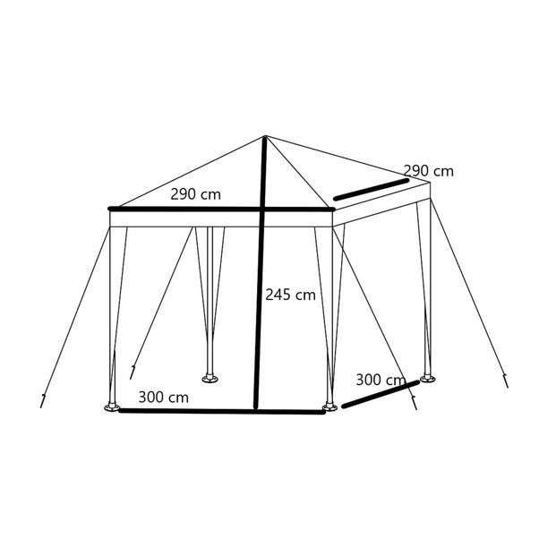 3m x 3m White Gazebo + Free Collection Only (Very Limited Stock)