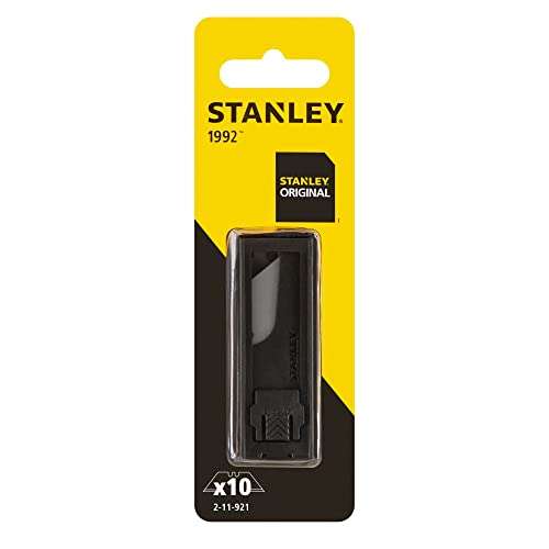 STANLEY 1992 Trimming Utility Knife Blade Regular Duty for Retractable Blade Knives 2-11-921, Silver