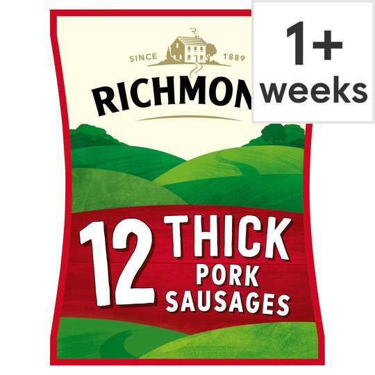 Richmond 12 Thick Pork Sausages 615G (Clubcard Price)
