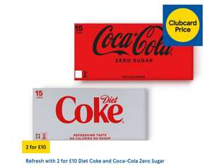 2 X 15pk Diet Coke/Coke Zero - Clubcard price
