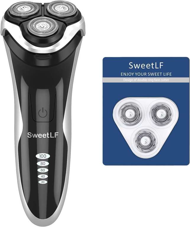 SweetLF Dry/Wet Men's Rechargeable Electric Shaver IPX7 Waterproof w/Voucher, Sold By aldtecheu FBA