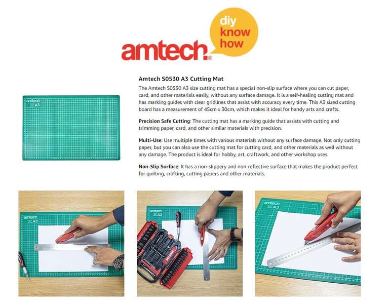 amtech A3 Self Healing Cutting Mat - Free Click & Collect